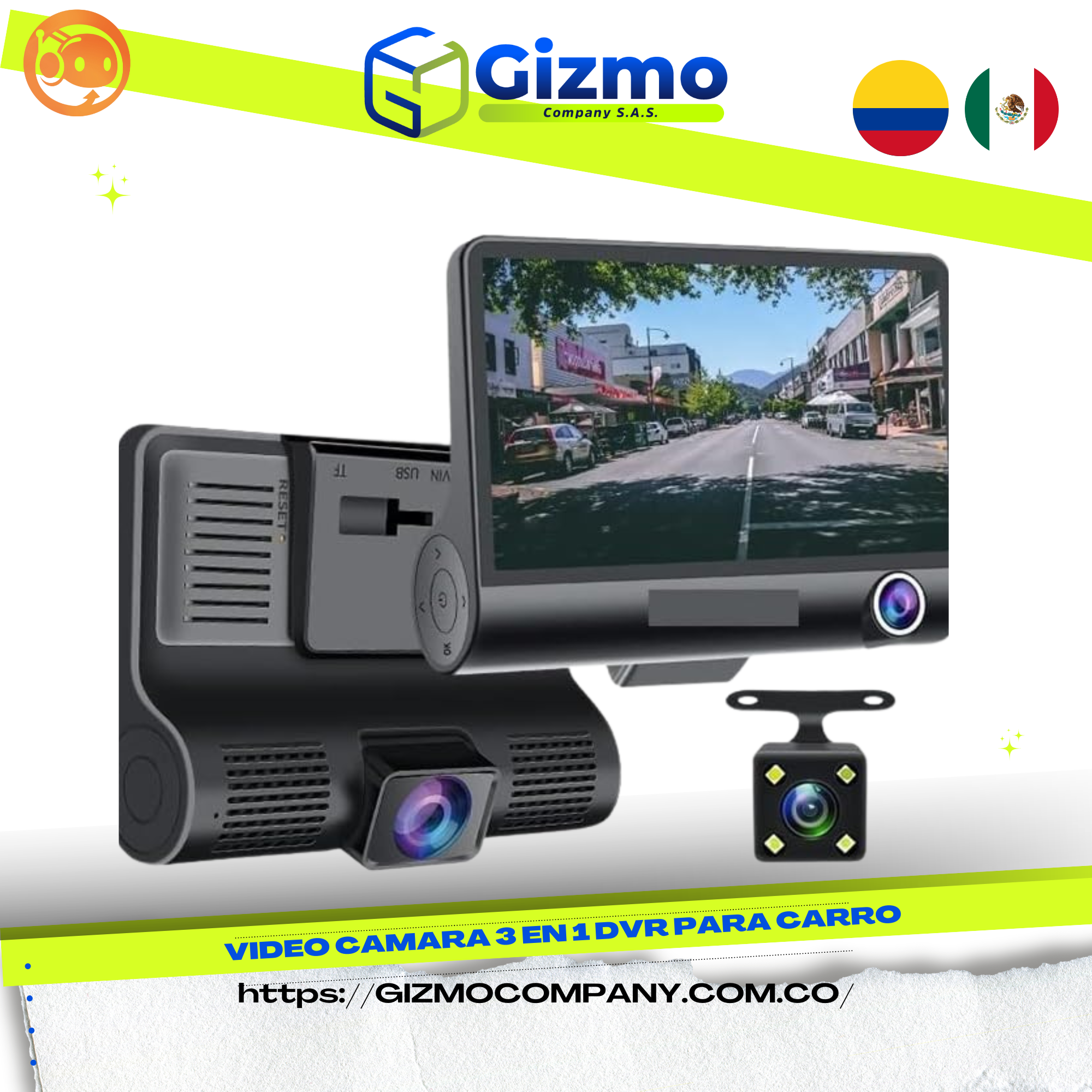 Video Camara 3 en 1 DVR Para Carro
